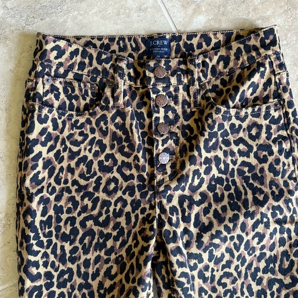 J.Crew 9” High-Rise Leopard Skinny Jeans – Size 26 - Picture 3 of 8